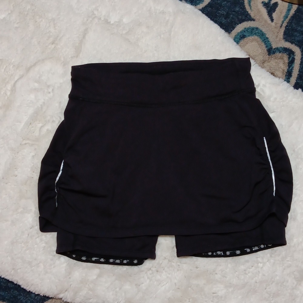 Athleta black workout running skort mini skirt Women's sz small